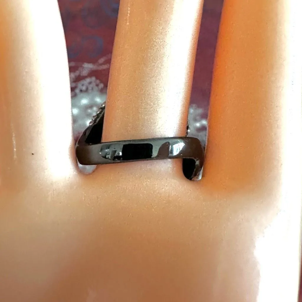 Walid Akkad Blue & White Pave Dome Cocktail Statement Ring - Image 3