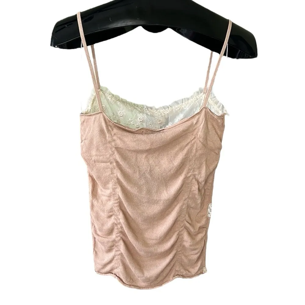 Jeff Gallano Nylon Babydoll cami with ruching and lace Size 1 - Image 6