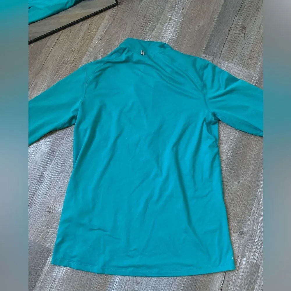 Nike Dri Fit Running Quarter Zip Long Sleeve Jacket Top Athleisure Teal Blue S - Image 11