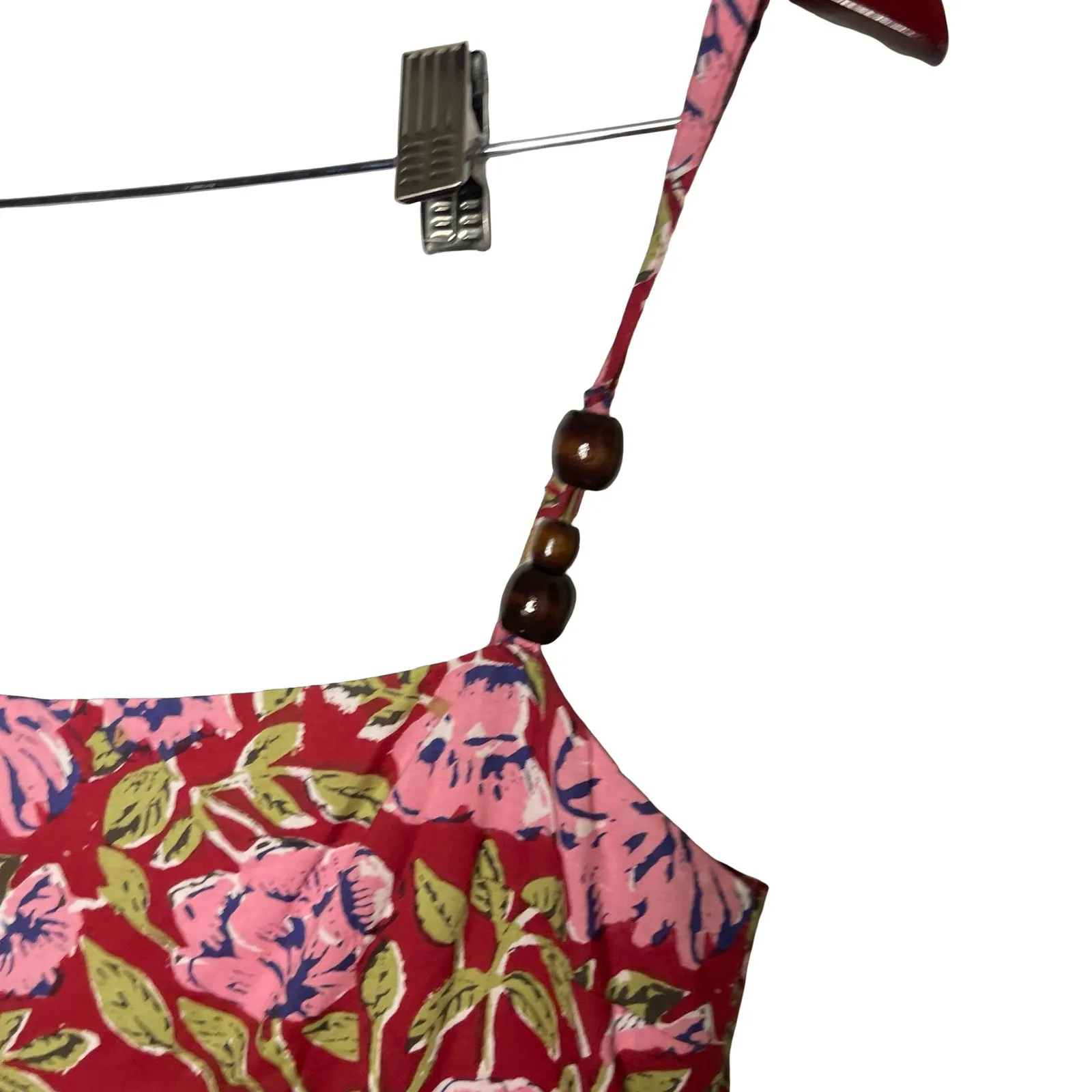 New Eddy GAVIN FRINGE MINI DRESS in RED/BLUSH FLORAL PRINT sz S Red - Image 6