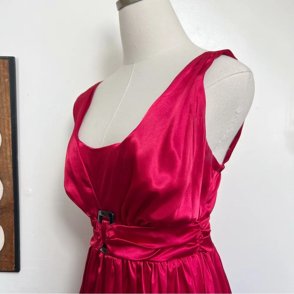 Vintage 90s Candies Red Satin Bubble Hem Party Dress - Image 5