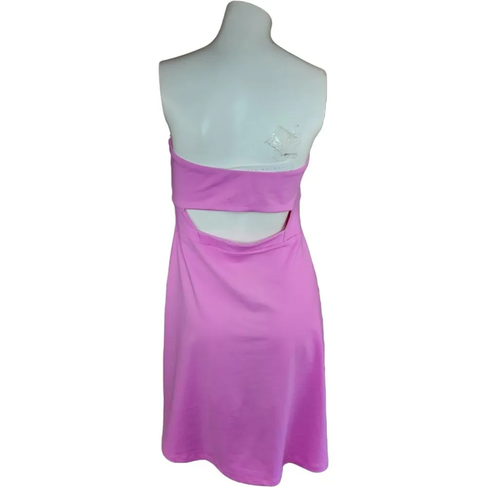 NWT Susana Monaco Womens XL Pink Rouge Sleeveless A-Line Midi Dress Keyhole Back - Image 48