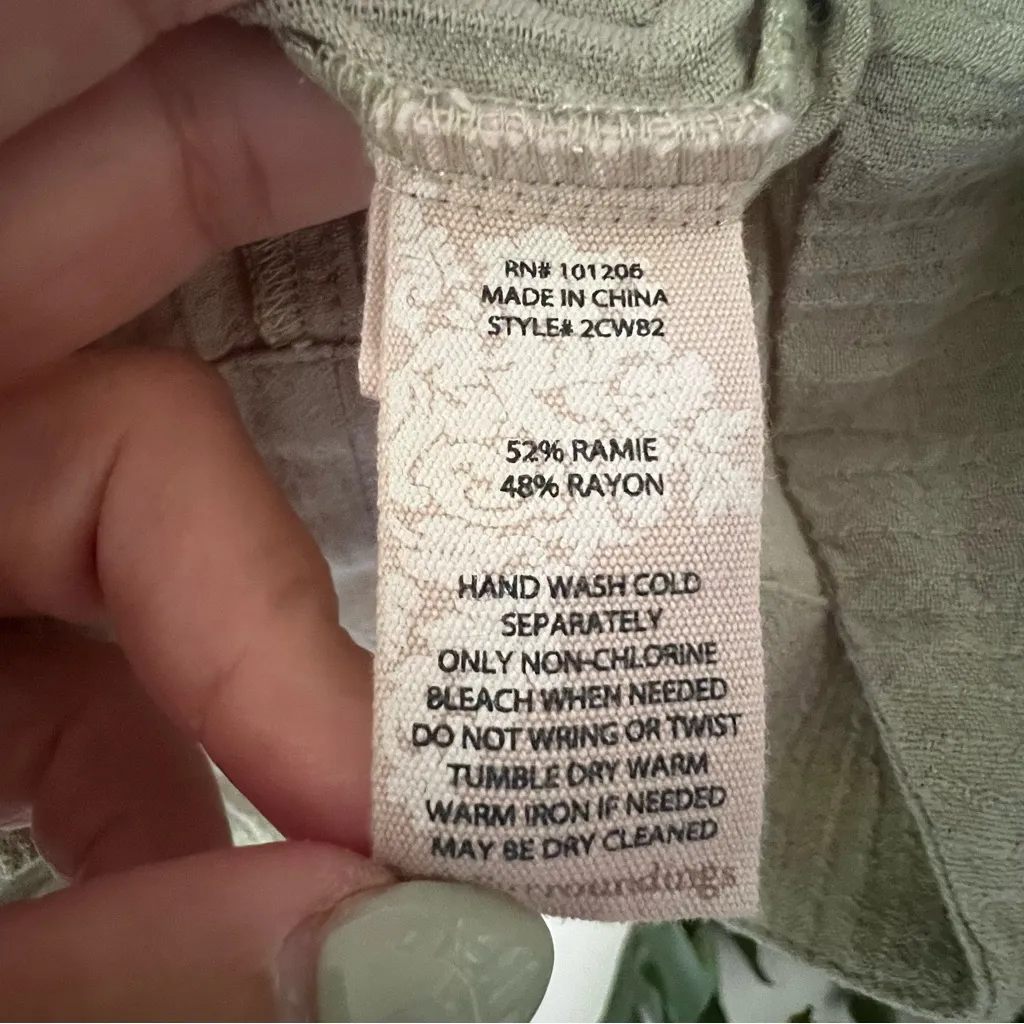 SOFT SURROUNDINGS lightweight flowy blouse green Women’s SIZE LARGE coastal - Image 4