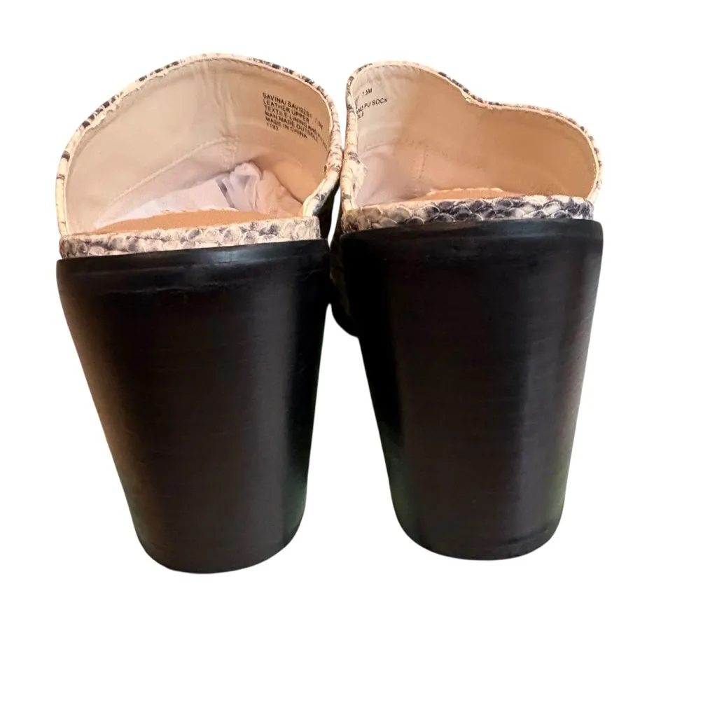 Steve Madden Savina Leather Snake Print Mules, Sz 7.5 - Image 12