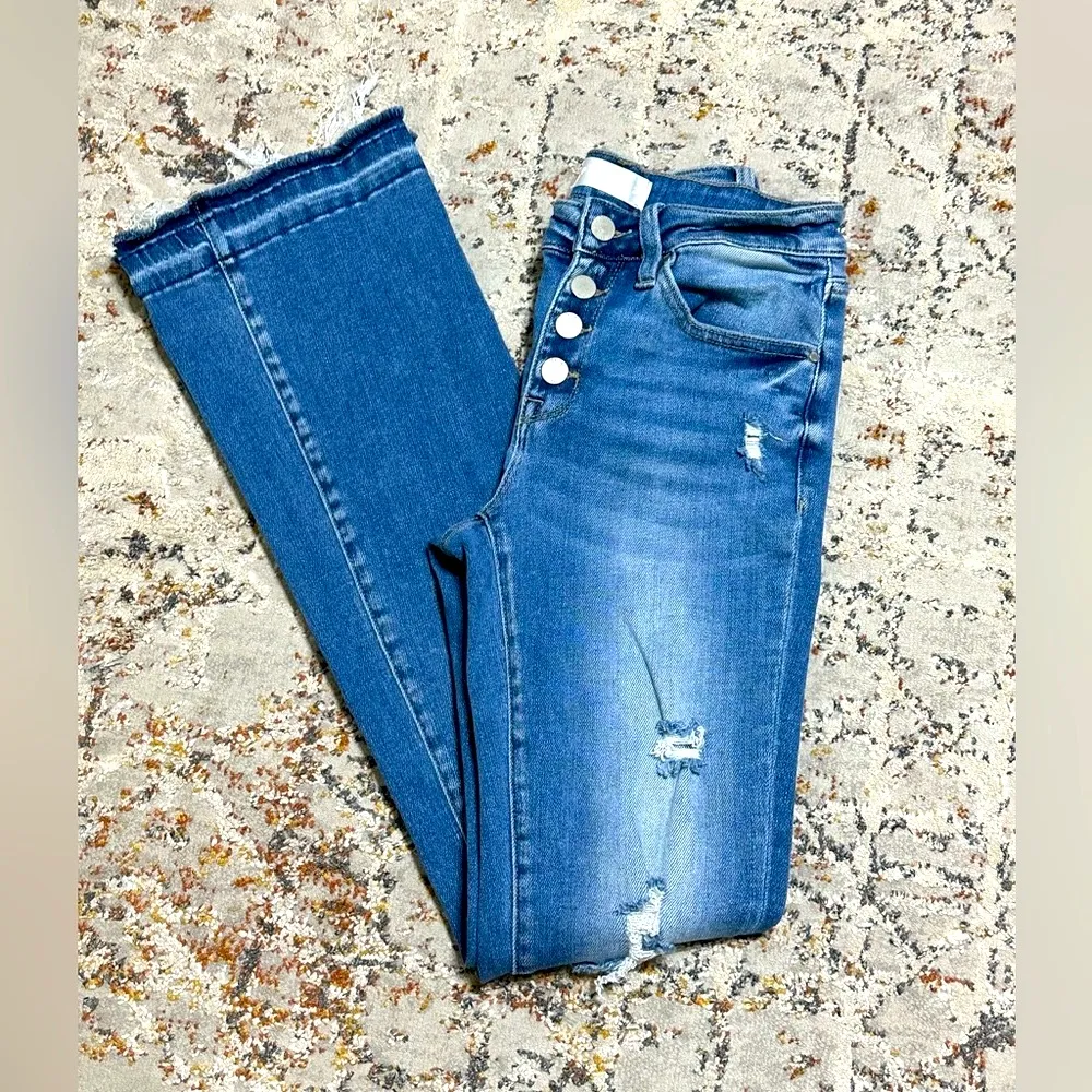 PETRA 153 bootcut flare jeans size 5/26 button fly Blue - Image 11