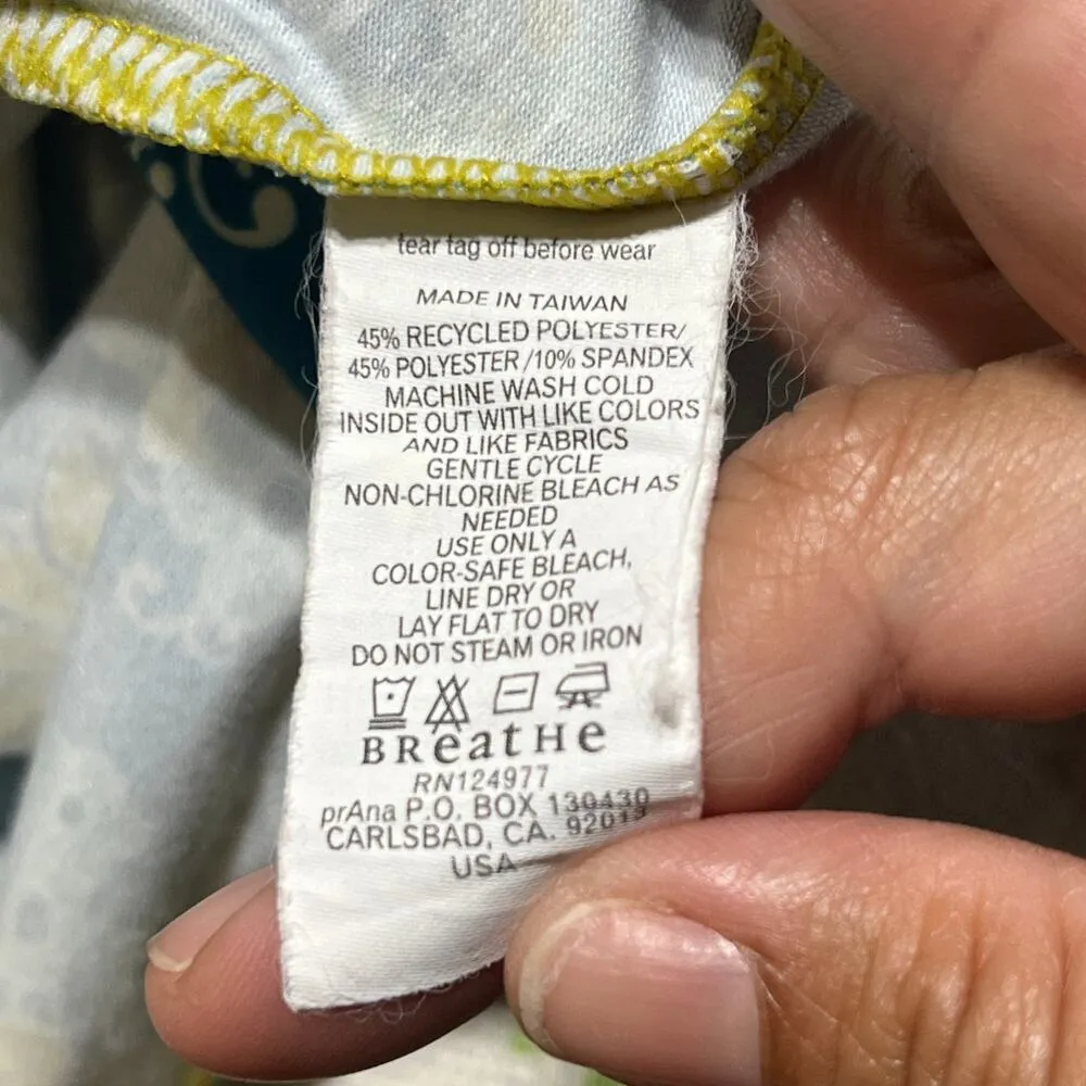 Prana Women's Teal Paisley Floral Wrap Surplice Short Sleeve Dress Size Medium - Image 4