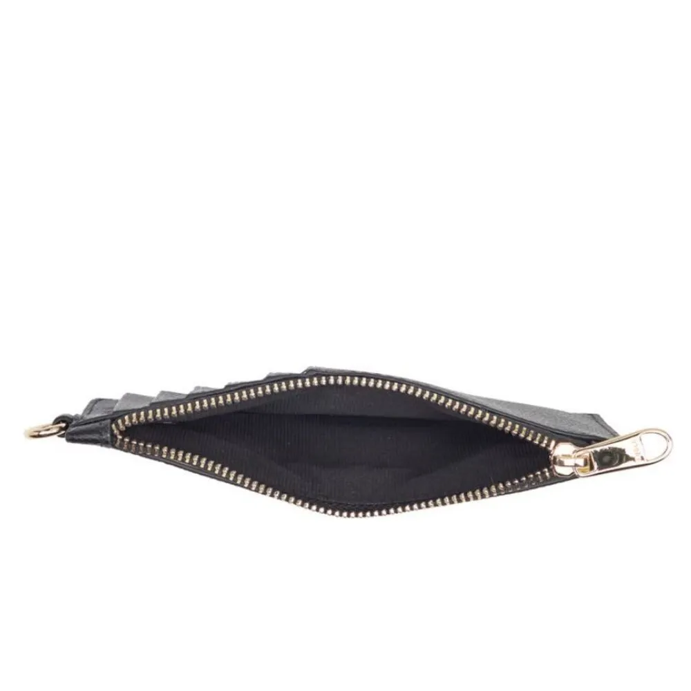 FURLA Classic Credit Card Case Leather Wallet Wristlet, Black, Wrist Strap, NWT - Image 3