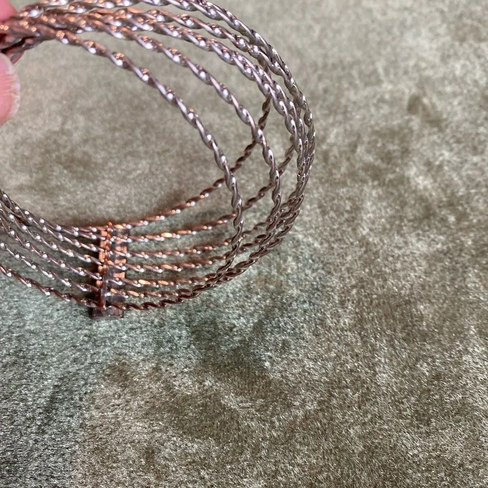 #406 MULTI Hoop Crystal Bracelet Silver - Image 4