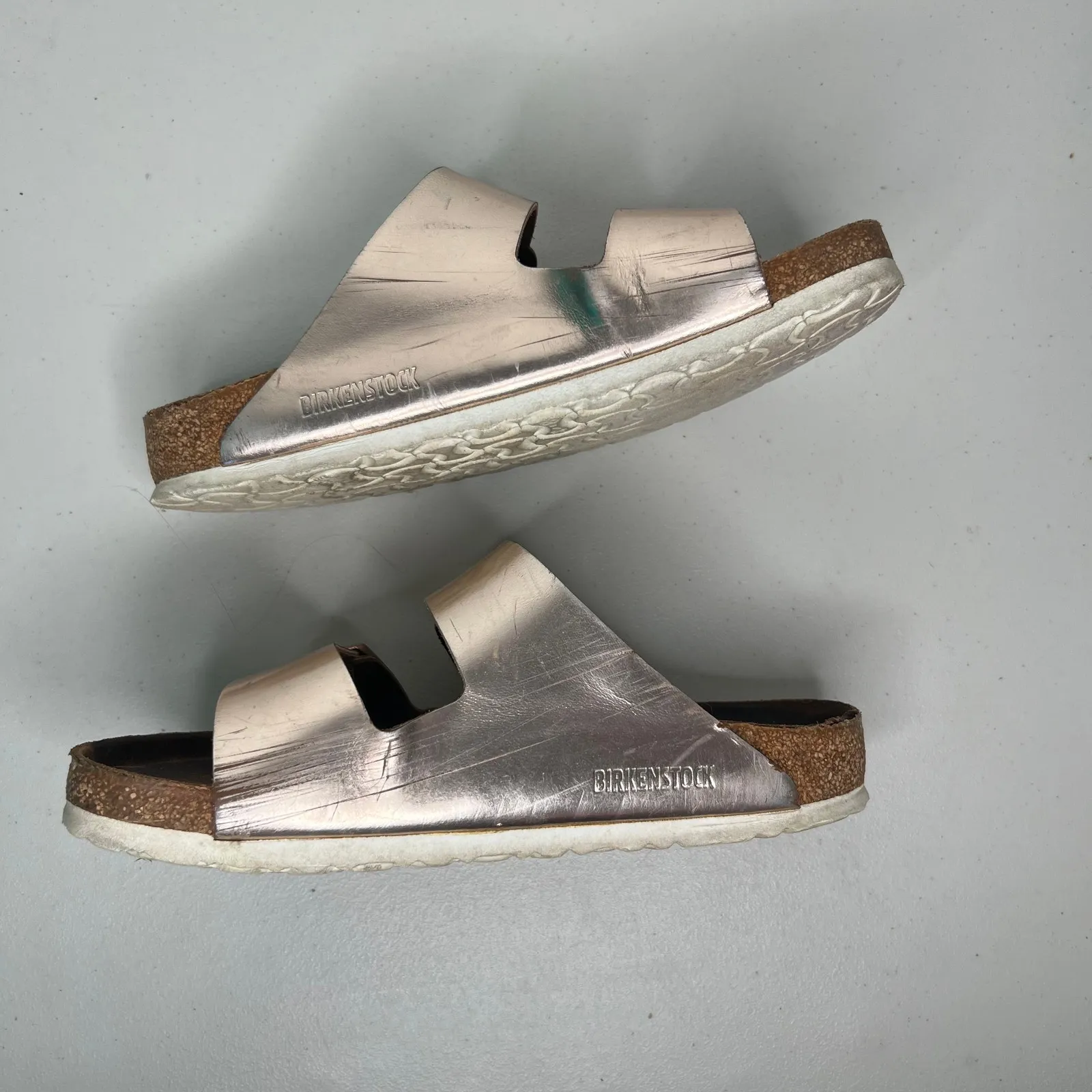 Birkenstock Arizona Rose Gold Leather Sandal 39 - Image 4