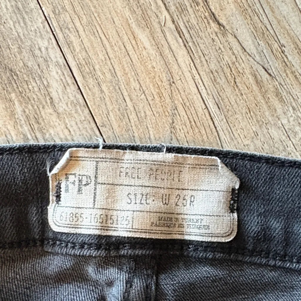 Free People Charcoal Cropped Jeans - Image 3