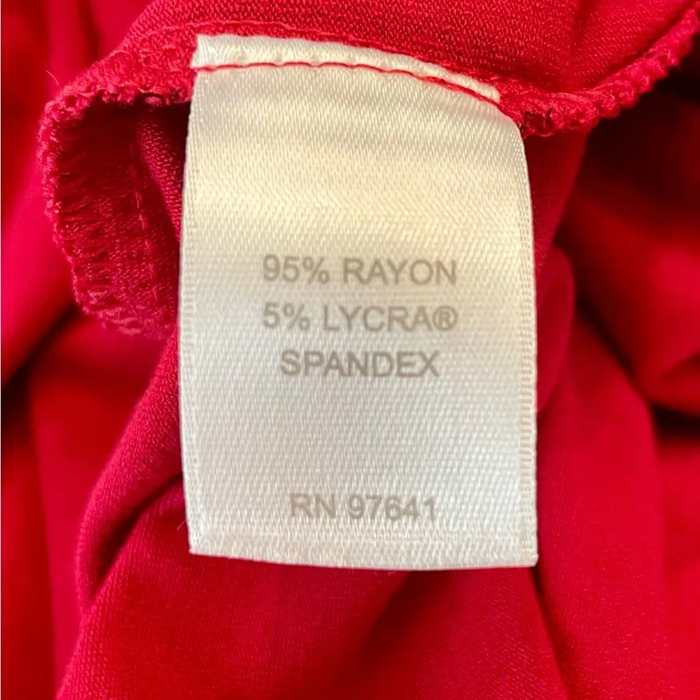 J Jill Wearever Collection Cottagecore Lagenlook Red Comfy Long Sleeve Dress Size LP - Image 6