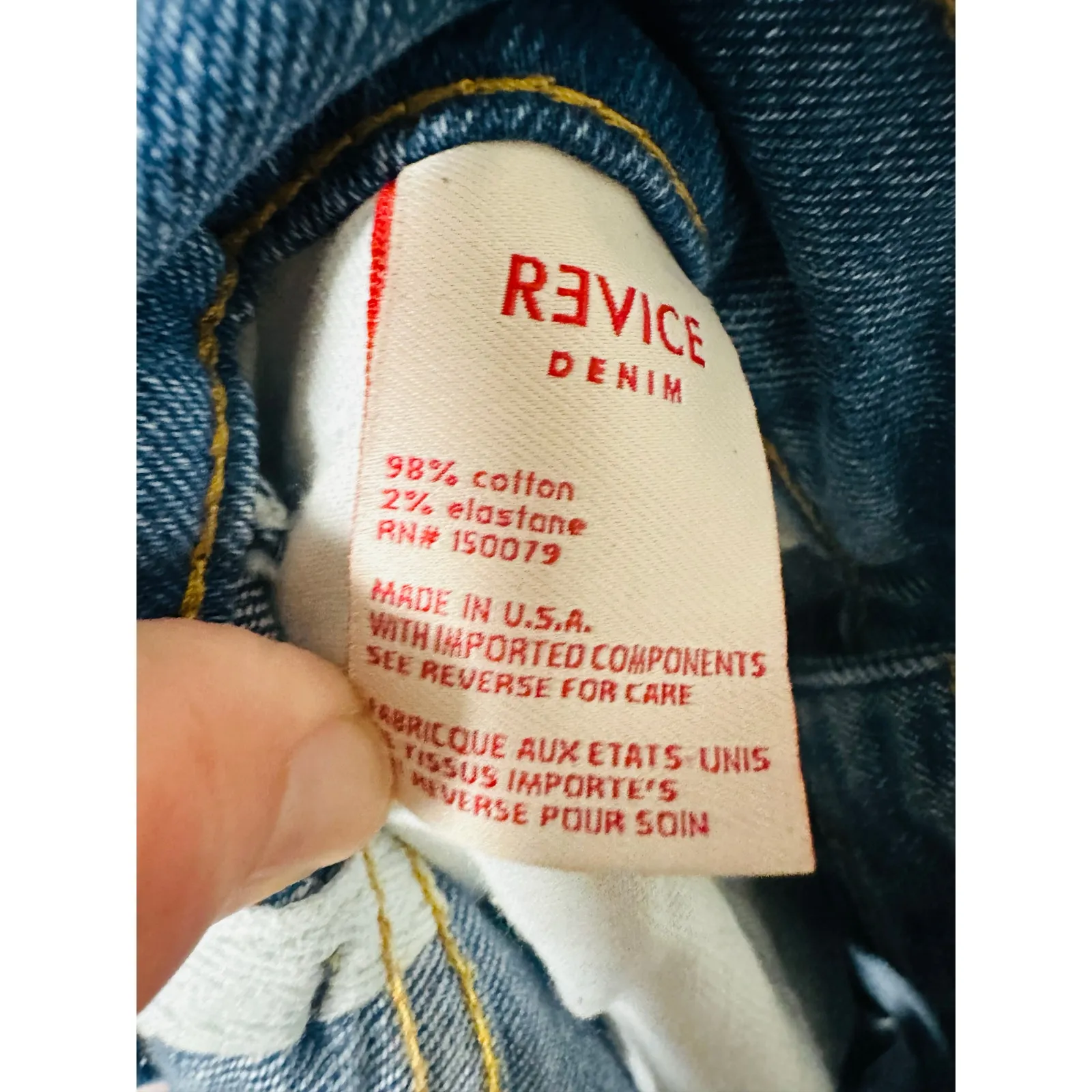 REVICE Women’s Uptown Medium Wash Denim High Waisted Star Patch Jeans size 28 - Image 14