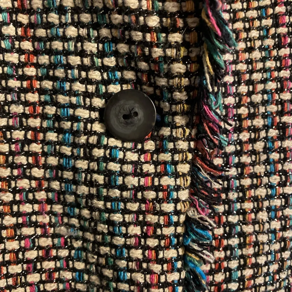 SilkLand Rainbow Sparkle Tweed Blazer 24W EUC Black - Image 6