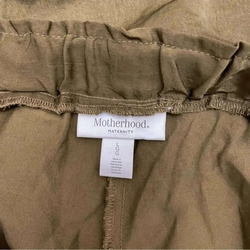 NWT Motherhood Maternity Underbelly Olive Charmeuse Jogger Pants Women’s Large - Image 13