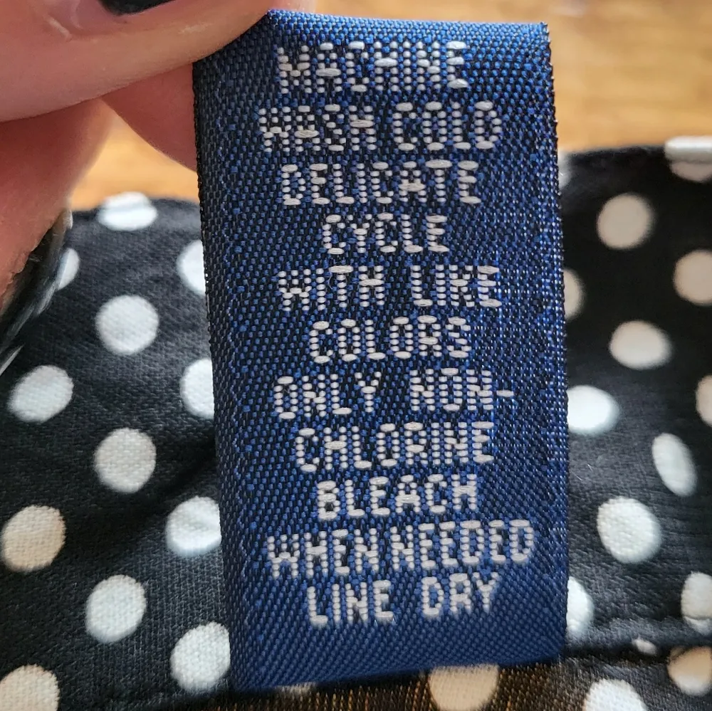 Karen Scott Button Down Short Sleeve Top Black & White Polka Dot Size PM - Image 5