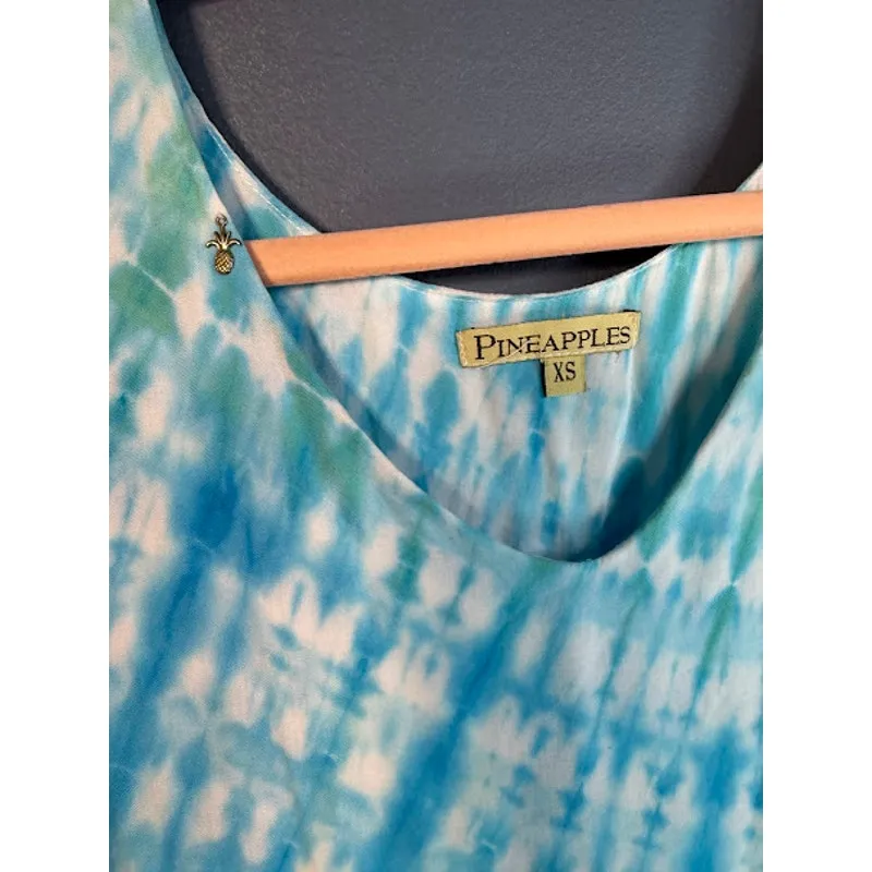 Pineapples Tank Top Women's Size XS Oversized Handmade Tie - Image 3
