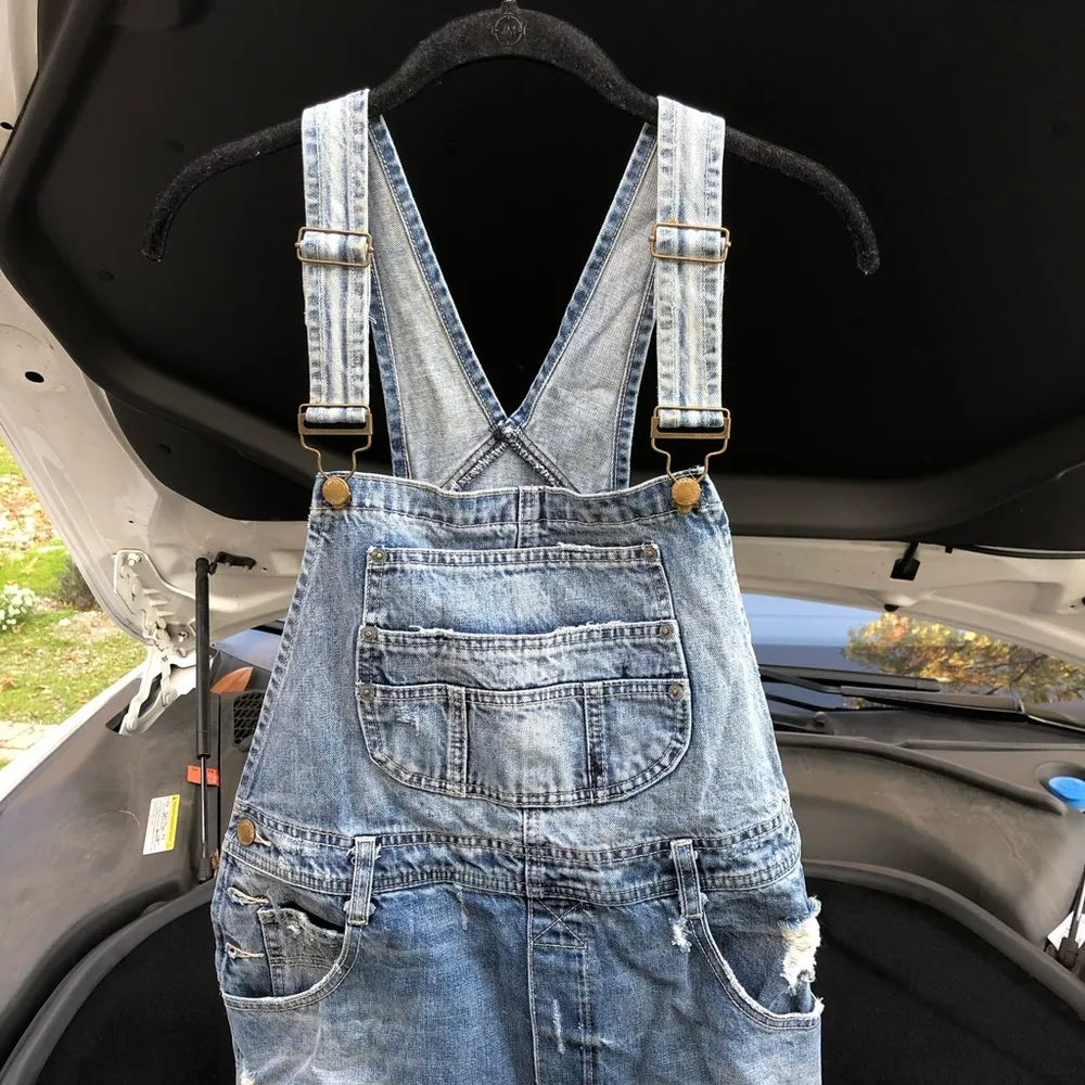 LF Carmar Cutout Overalls Denim Jean Pants Blue Medium - Image 3