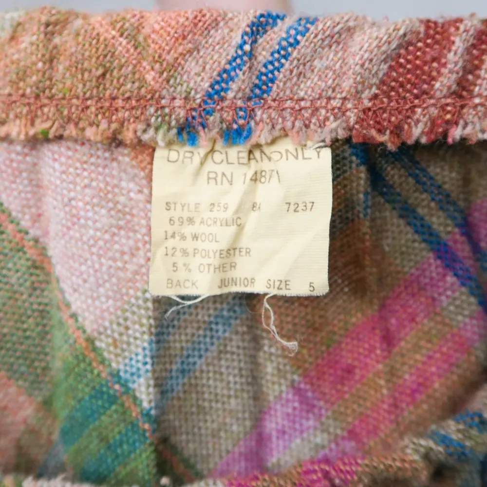 Vintage 60s Pleated Plaid Schoolgirl Mini Skirt Size XS - Image 4