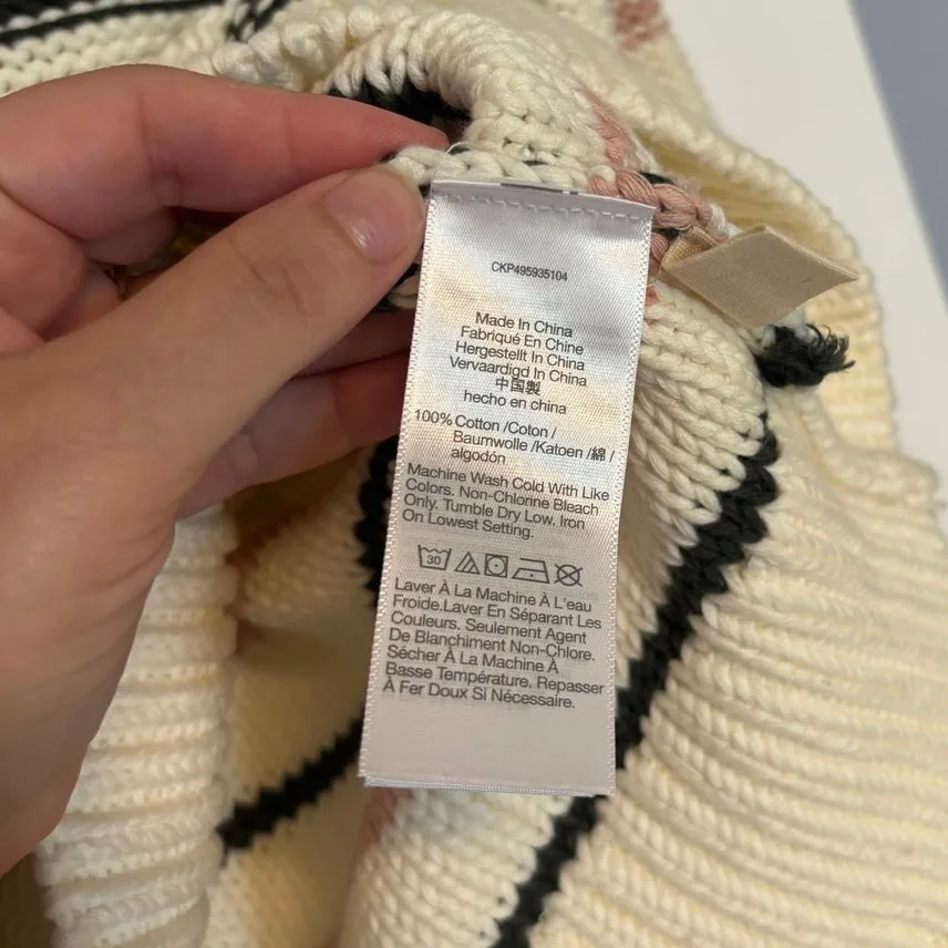 NWT Madewell Cotton Crewneck Sweater in Stripe In Dark Loden Stripe Size XXS - Image 6