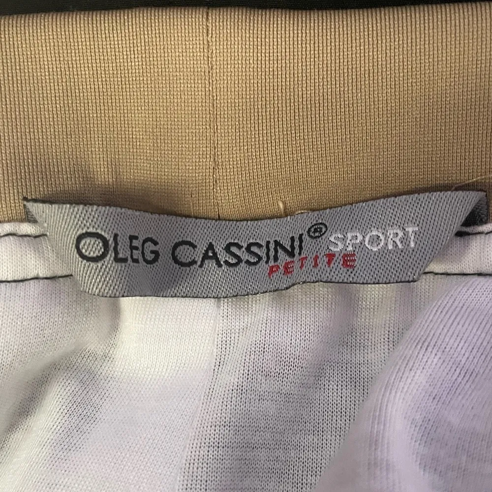 Oleg Cassini Sport Track Jacket and Pants Set‎ in Black Tan Size Petite M/L - Image 11