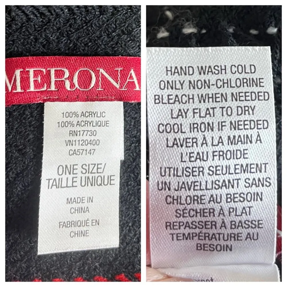 Merona Scarf Wrap Shawl Oblong Fringe Black Red White Plaid Women’s One Size - Image 11