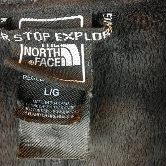 The North Face Black Fuzzy Cozy Zip Up Long Sleeve Jacket L - Image 6