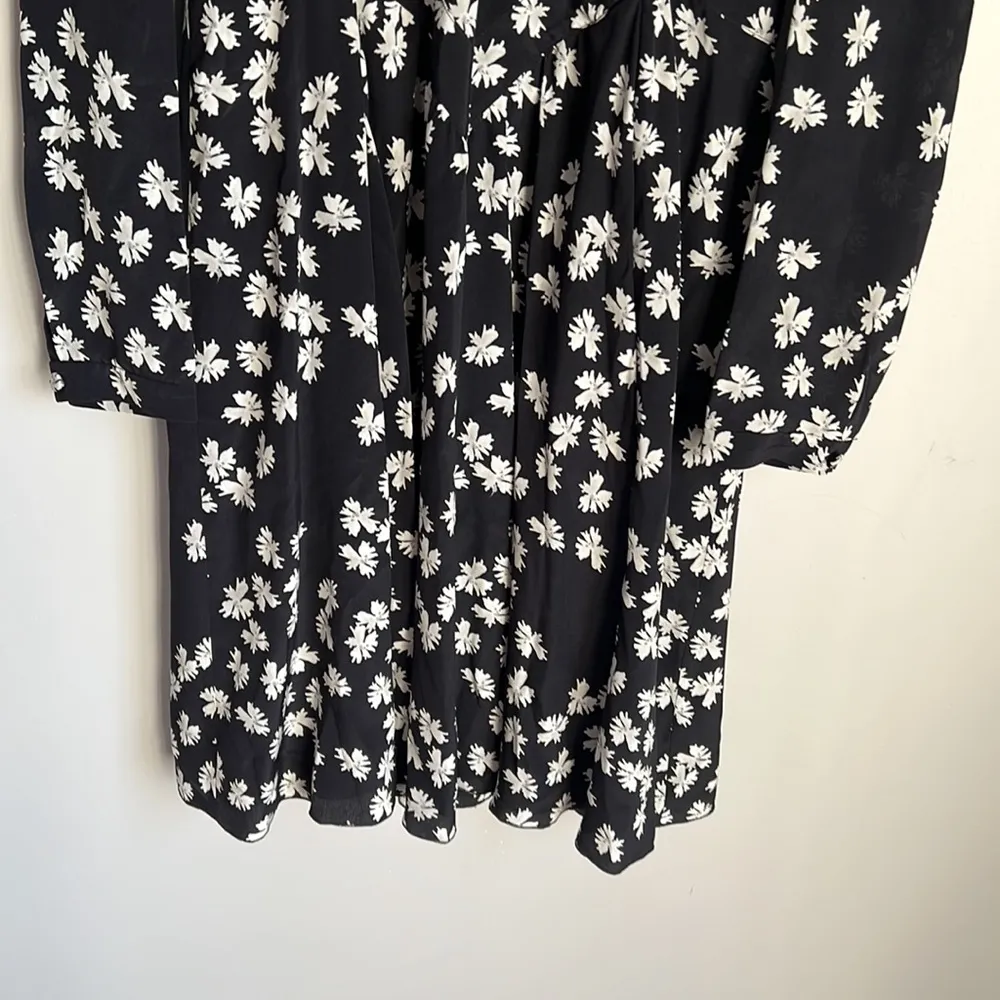 Derek Lam silk Floral Print V-Neck Long Sleeve Mini Dress Size 4 - Image 3