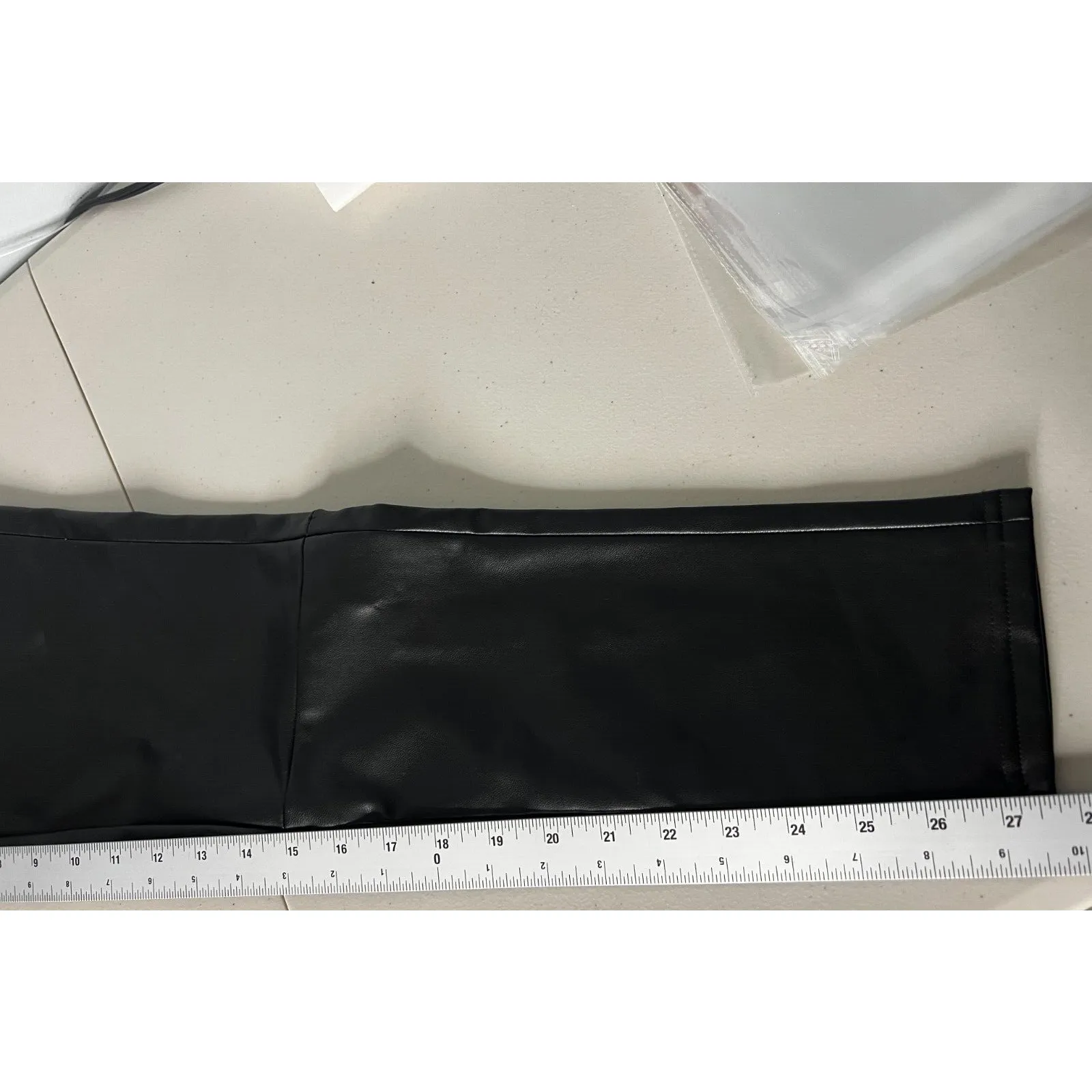 7 For All Mankind Faux Leather Pants Womens 5 Pocket Skinny Black‎ Medium - Image 10