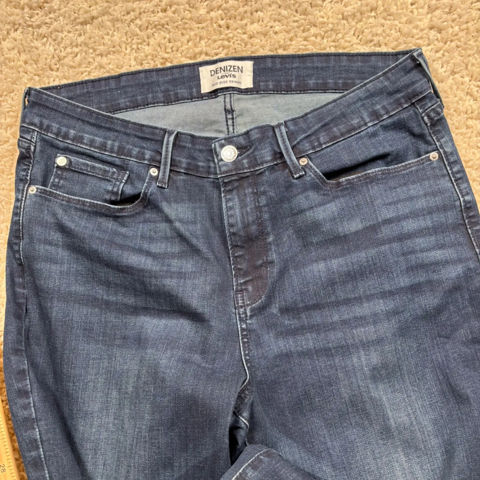 DENIZEN from Levi's Mid Rise Skinny Jeans Dark Wash Women's Size 16 - Image 6