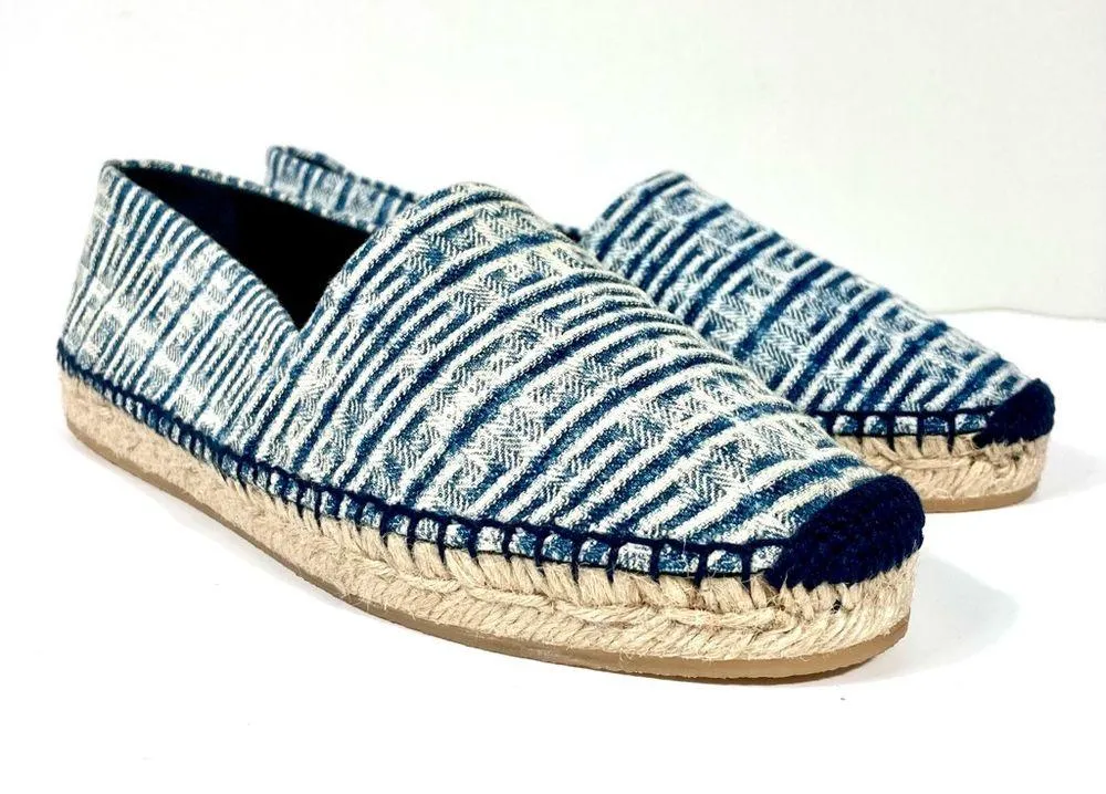 Givenchy Logo 4G Jacquard Espadrilles Flats Denim Blue 38 8 NEW - Image 8