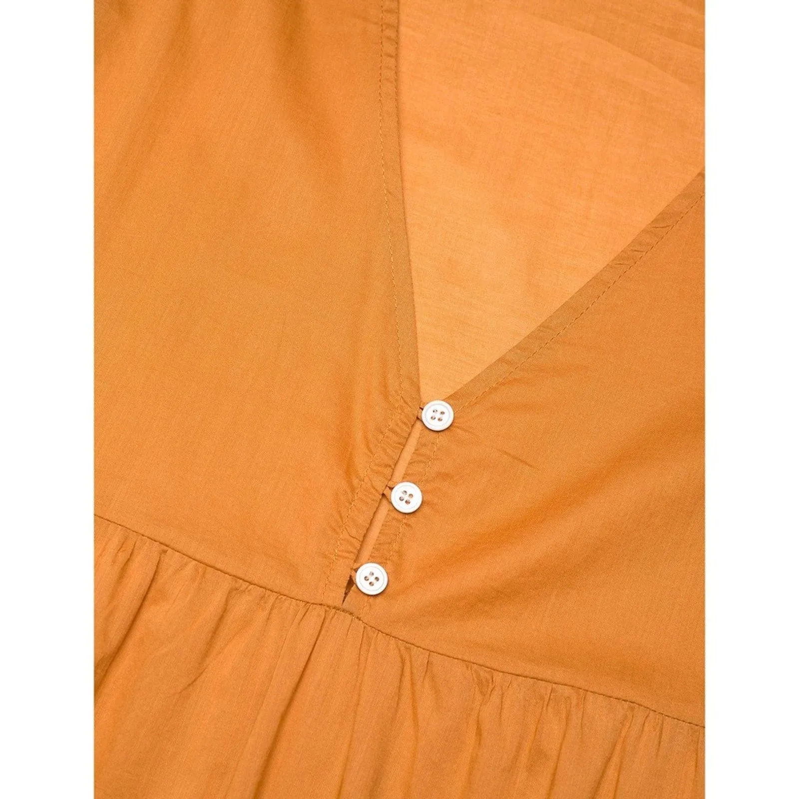 Faithfull The Brand Frieda Tiered Midi Dress in Mandarin Small Cottagecore Boho - Image 4