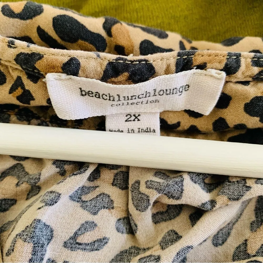Anthropologie Beach Lunch Lounge Leopard Print Causal Sundress Tank Dress - Image 7