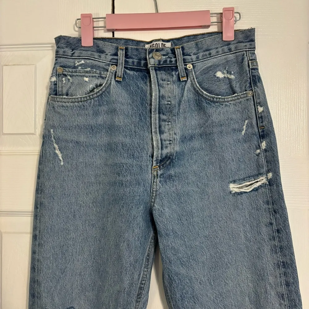 Agolde 90'S Mid Rise Straight Jeans Distressed - Image 6