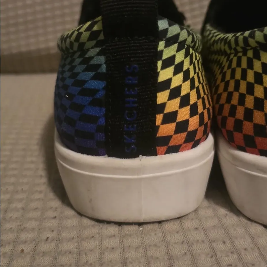 Skechers Multicolor Checkered Slip-On Sneakers - Image 6