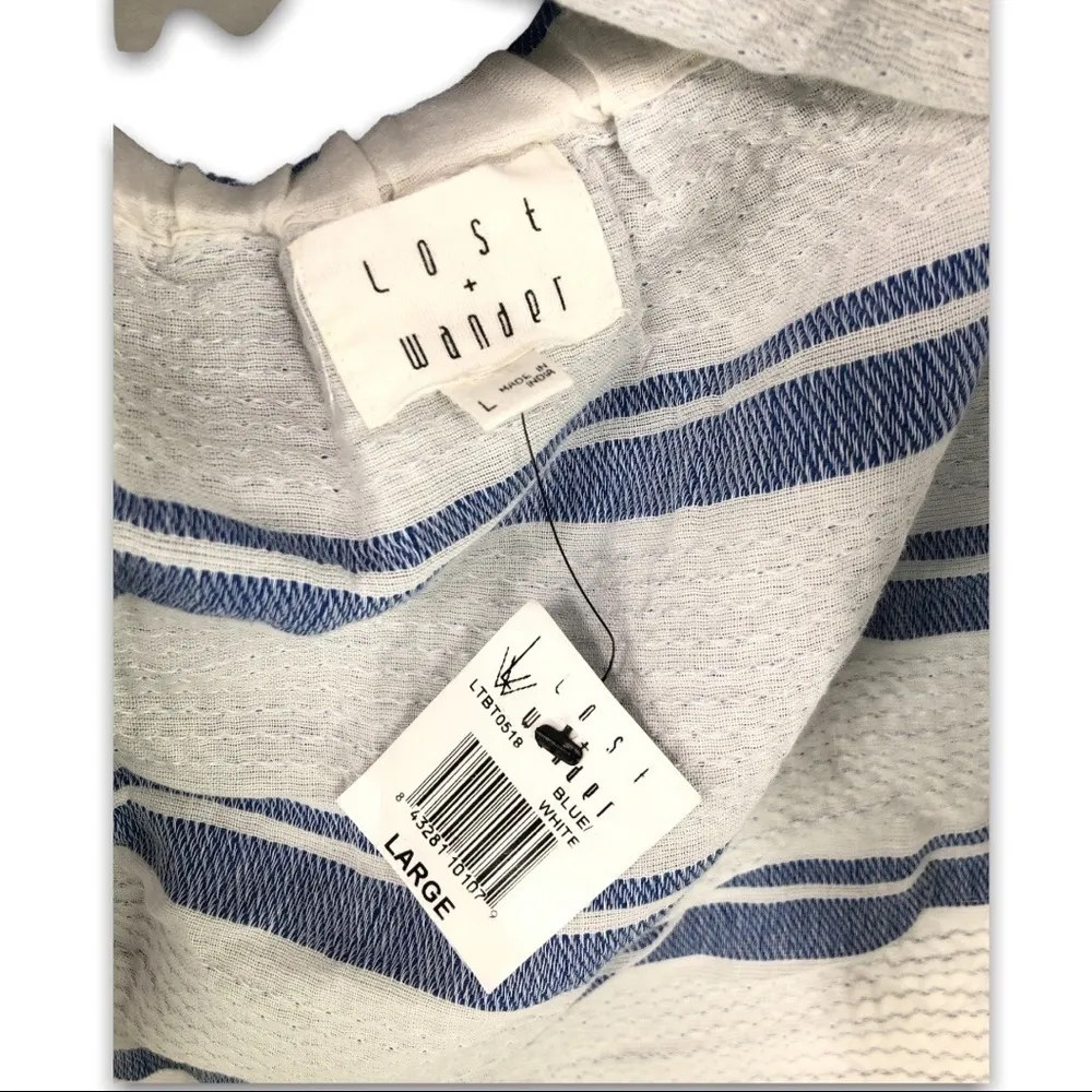 NWT - Lost + Wander - Bora Bora Stripe Off Shoulder Top - Large - Image 6