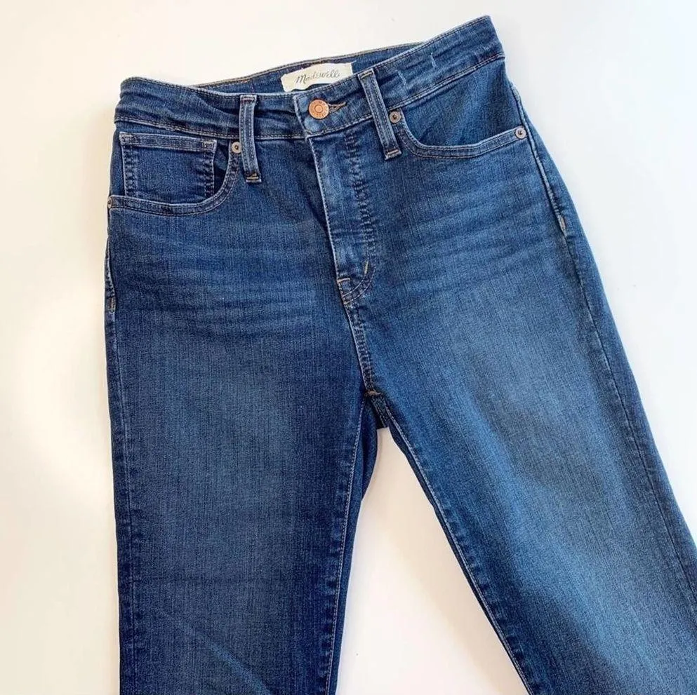 Madewell Curvy High Rise Skinny Jeans Dark Wash Blue Size 25 P Stretch Denim - Image 3