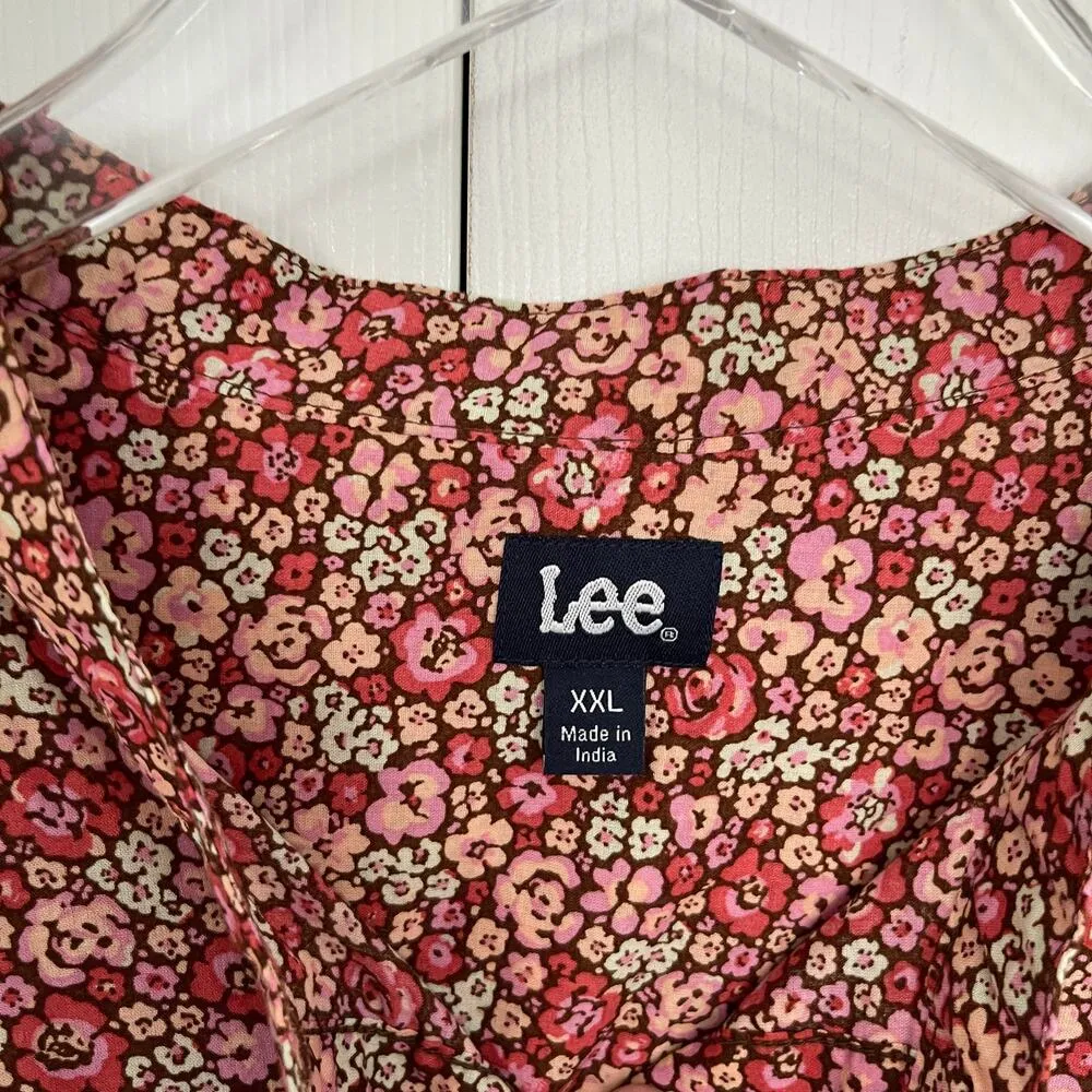 Lee Soft Volume Braclet Sleeve Shirt in Peach Fuzz Ditzy Floral - Image 6