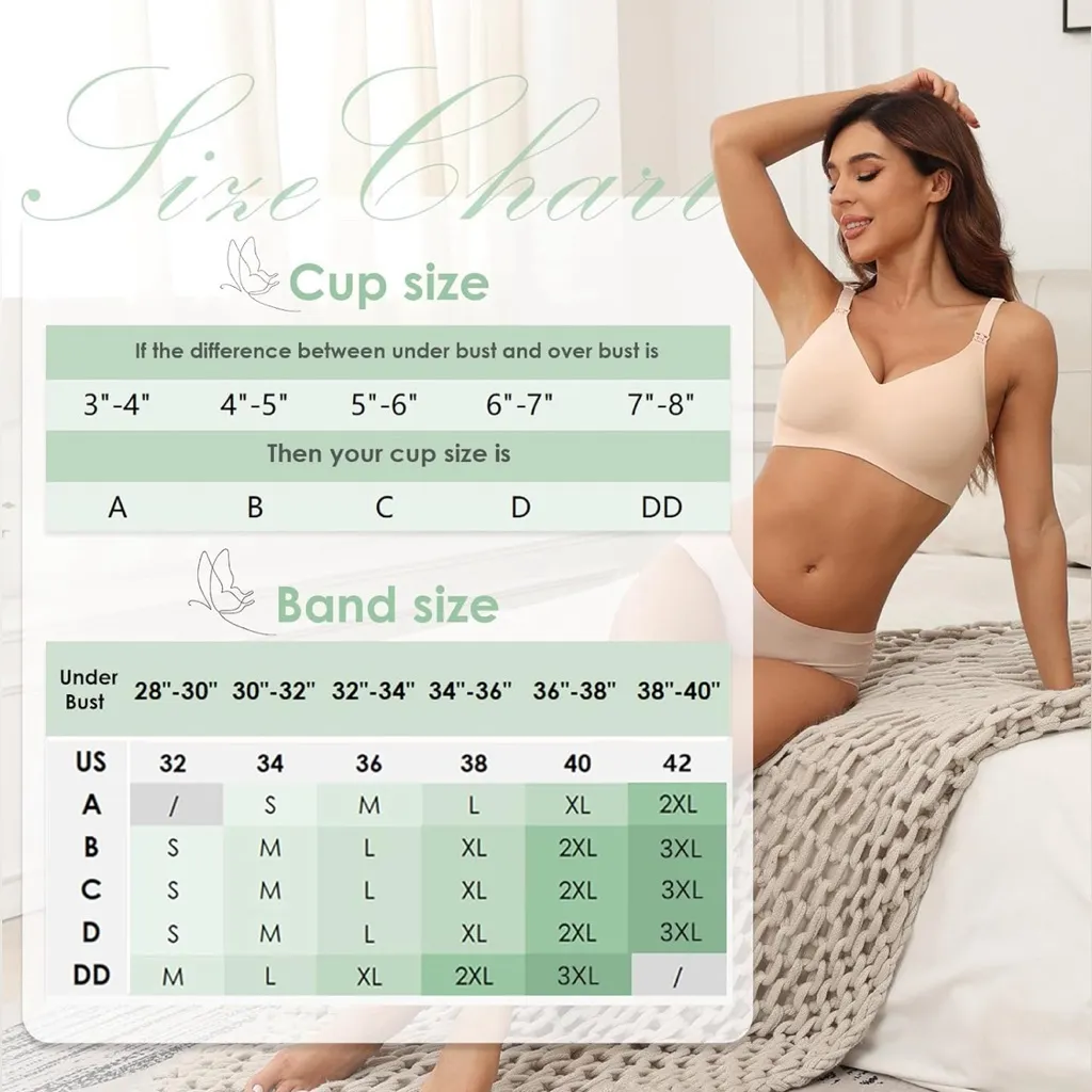 As Fairy Seamless Nursing Bra Breastfeeding Wireless Sleep Maternity Bralette L Size L - Image 7