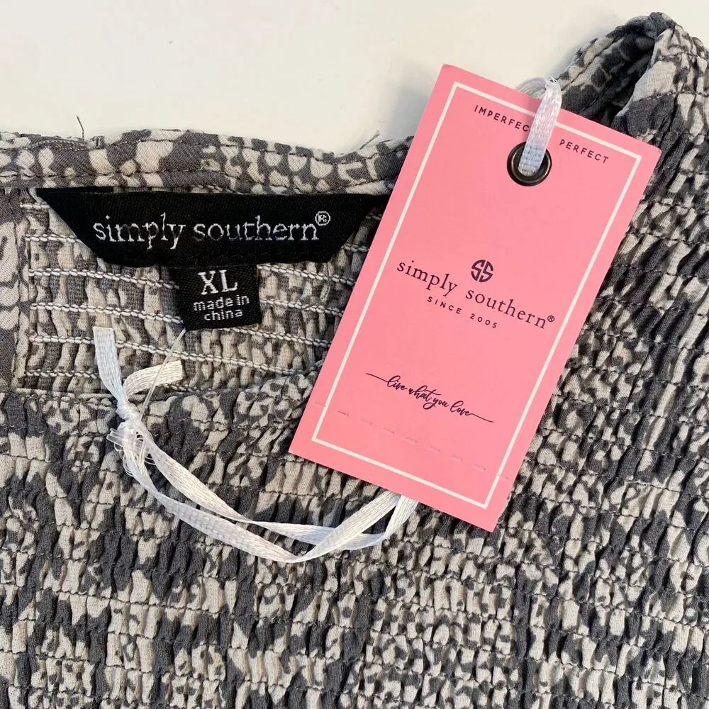 Simply Southern Snake Animal Print Shirred Smocked Maxi Dress XL X-Large New NWT - Image 10