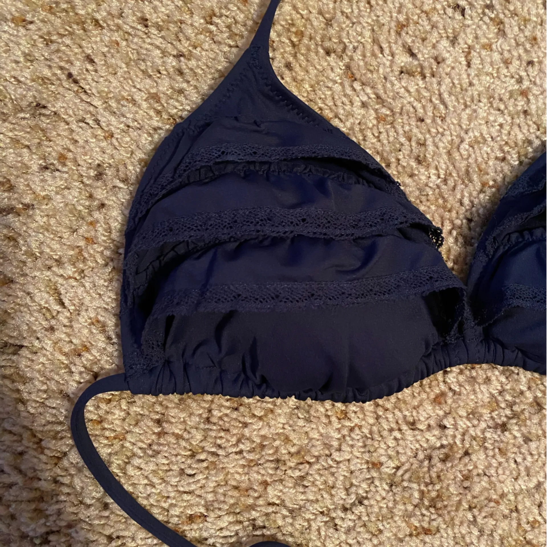 Navy Abercrombie & Fitch Triangle Bikini Top - Image 2