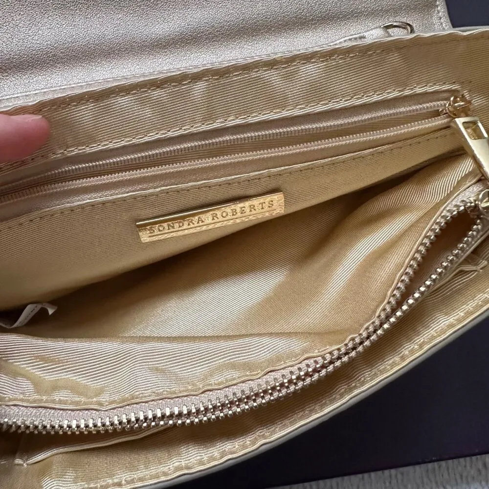 Sondra Roberts Metallic Gold Clutch - Image 8