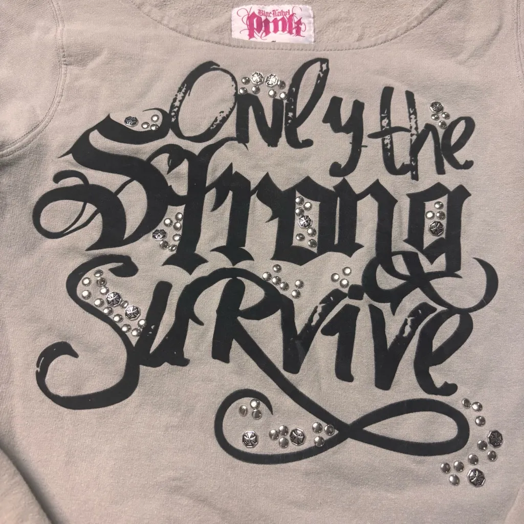 Blac Label Pink Grunge Mallgoth Vintage Y2K fashion Embossed Womens small Gray - Image 2