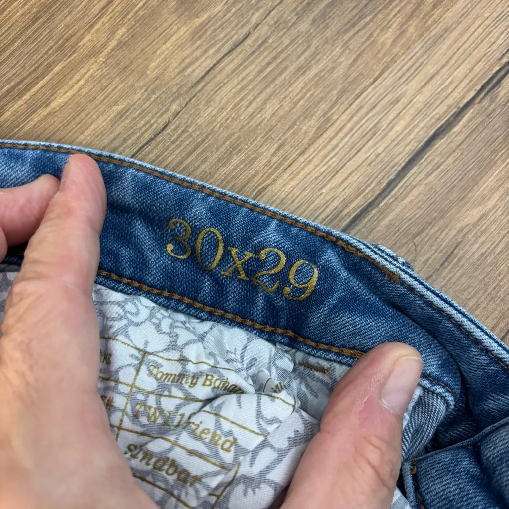 Tommy Bahama Tema Indigo Tweets Slim Boyfriend Jeans Embroidered Parrot - Image 8