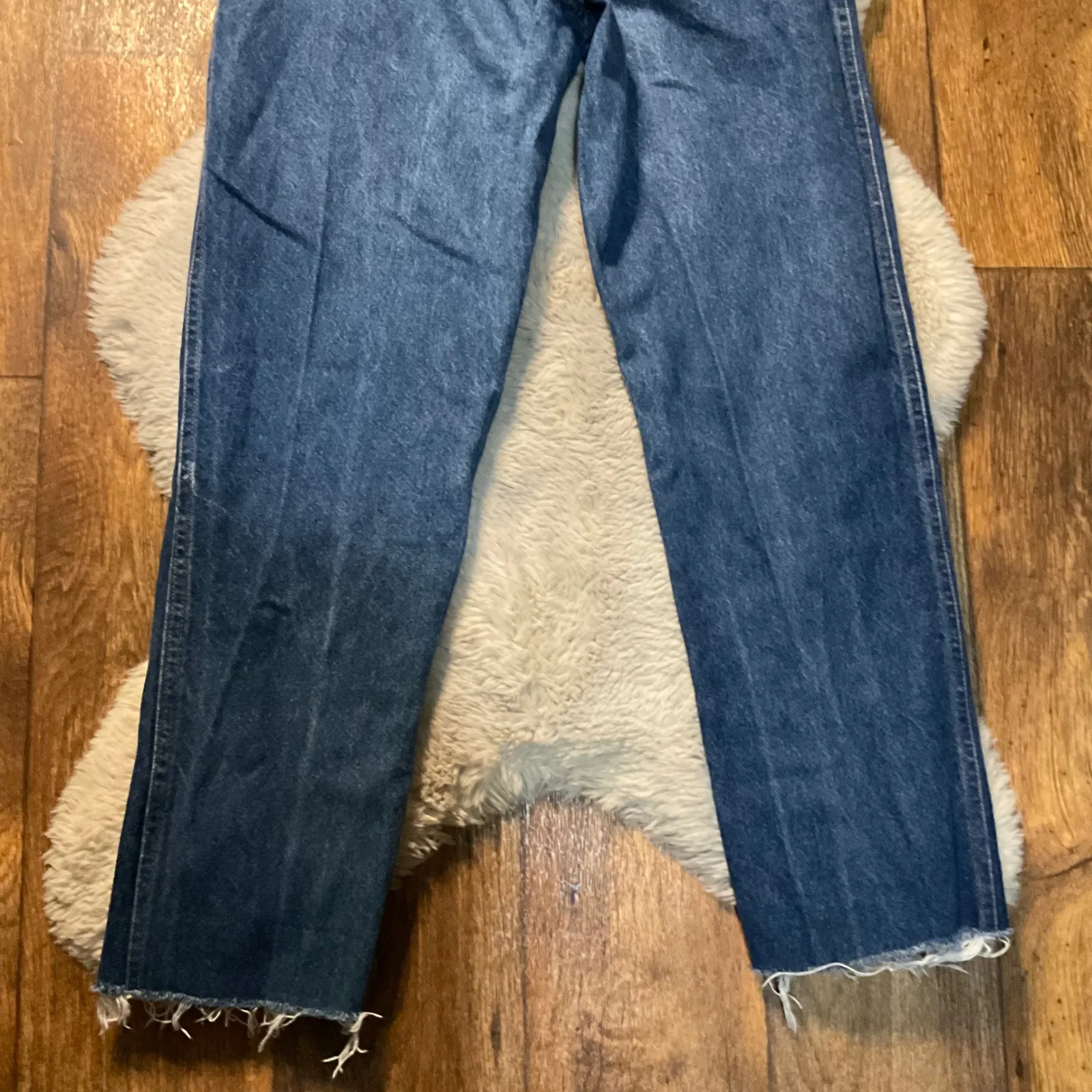 Ozark Mountain Denim Jeans Vintage Western No Back Pockets 26 Blue Raw Hem - Image 7