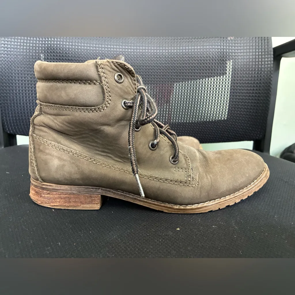 Steve Madden Womens Size 7.5M Brown Leather Zip Ankle Fashion Boots Bootie - Image 4