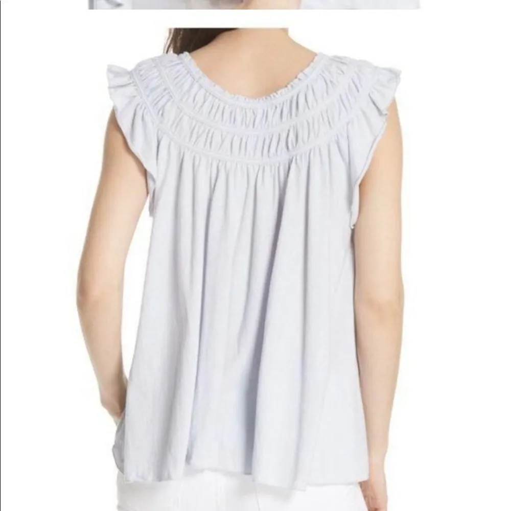 Free People We The Free Coconut Gathered Tee Top Size Small - Image 2