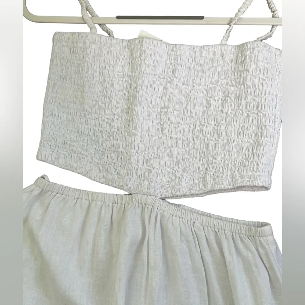 FAITHFULL THE BRAND TAYARI White MIDI DRESS Size 12 - Image 8