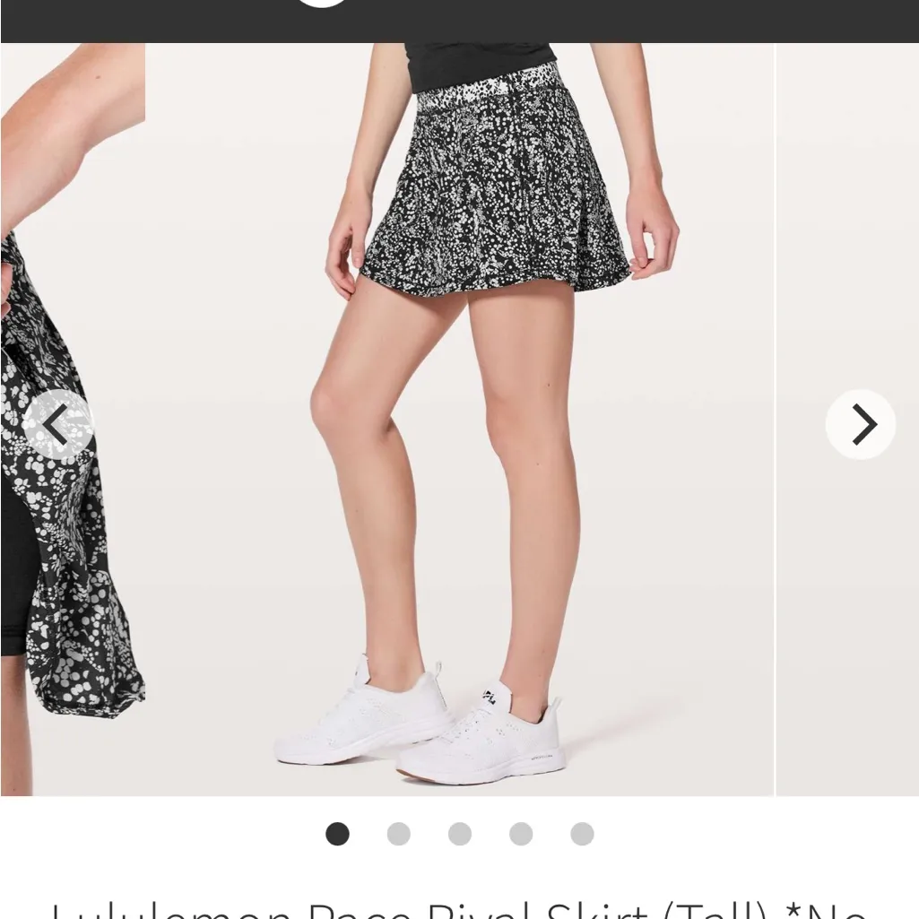 Lululemon Pace Rival Skirt Chirasu Black/Chirakasu Alpine White Size 4 Tall - Image 9