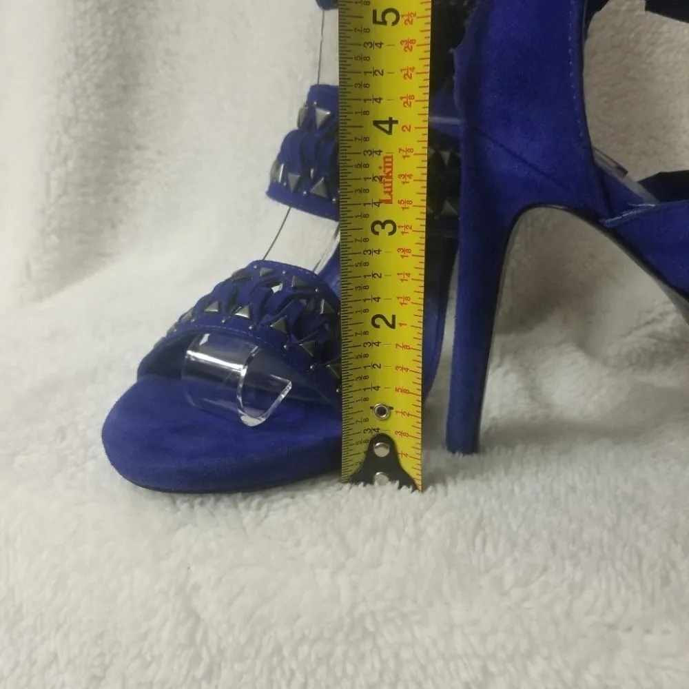 Vince Camuto blue suede bejeweled heels - Image 6
