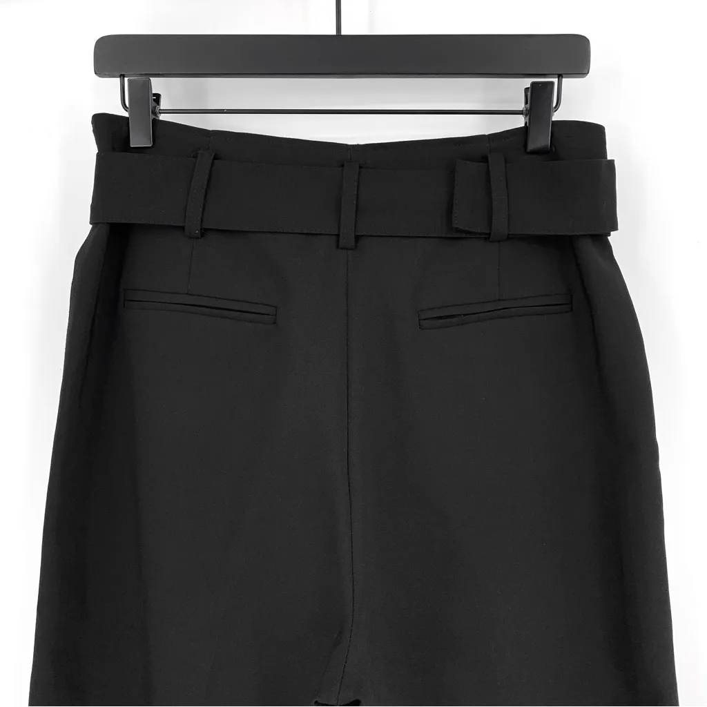 CYNTHIA ROWLEY High Waisted Wide Leg Cropped Trouser Black 8 - Image 10